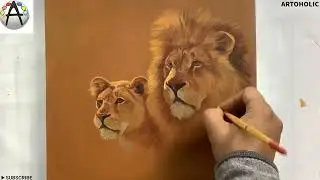 How to Paint a Lion Couple | Easy Lion Painting Tutorial | Artoholic