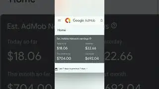 Google Admob earning proof