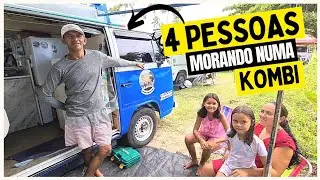 FAMÍLIA DE 4 PESSOAS MORANDO NUMA KOMBI