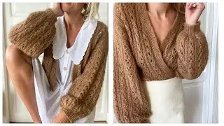 НЕЖНЕЙШАЯ И ОЧЕНЬ КРАСИВАЯ КОФТОЧКА-КАРДИГАН С ЗАПАХОМ. модное вязание. вязаные идеи. вязание.