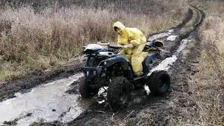 На квадроцикле по лесу и горам.