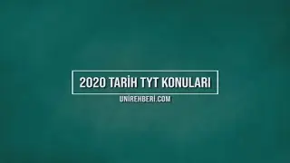 2020 TYT Tarih Konuları ve Soru Dağılımları (ÖSYM - MEB)