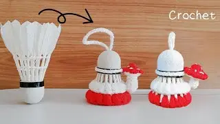 Crochet badminton mushroom key medals