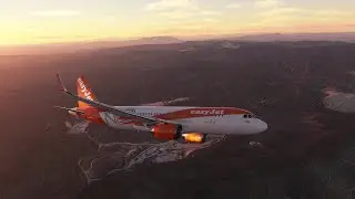 Sunset Barcelona Approach - EasyJet A320neo Microsoft Flight Simulator