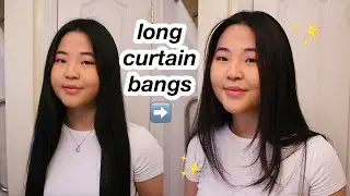 cutting on my CURTAIN BANGS/LAYERS for the FIRST TIME on long hair!!!