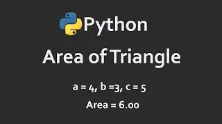 Area of Triangle In Python | Solutions For Python 100 Exercises | Program17 | CodingFacts