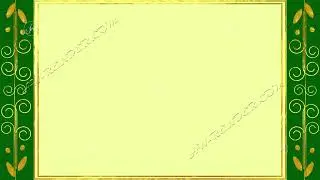 Green -Yellow background with copy space. Animated golden lines and golden plants.