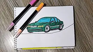 Учимся рисовать машину. BMW E38 740i