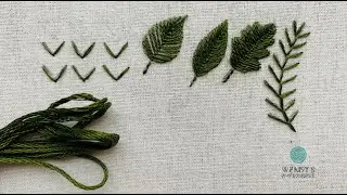 Mũi thêu Fly Stitch và ứng dụng thêu lá - Fly Stitch applied in leaf embroidery