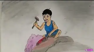 STOP CHILD LABOUR Coloring Drawing Step By Step || World Day Against Child Labour Poster For Kids ||