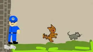 A cat chasing mouse