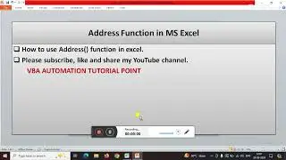 #Address Function in Excel # How to use the Address function in Excel # Advanced Excel #