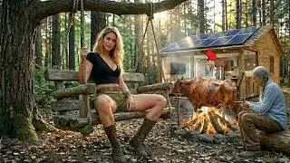 Building a House in the Forest (ASMR)– A New Home for an Elderly Woman in Need