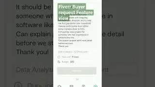 Fiverr Buyer request Feature View|| Fiverr