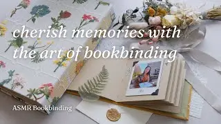Crafting a photo album and scrapbook with floral cloth ✦ ASMR Bookbinding