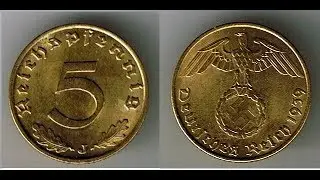 Немецкая монета Третьего Рейха 5 Пфеннигов 1939 г