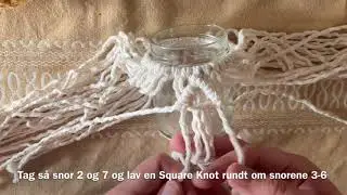 DIY macramé candle holder with old jar