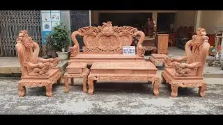 Đồ Gỗ Thảo Duy | Bộ Nghê Phượng Đỉnh Hàng Dày Vip - Chương Liền Tay Nghê Liền Khối Gỗ Hương Đá 65 tr
