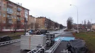 Утро перед встречей с Навальным в Кемерово, общий план.