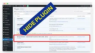 How to hide a wordpress plugin from plugin list | How to hide wordpress plugin from dashboard