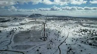 turbines at golan hights - full snow