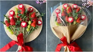 How to make an Easy and Beautiful Fruits bouquet with Cheese | Edible Bouquet 💐 #tutorials