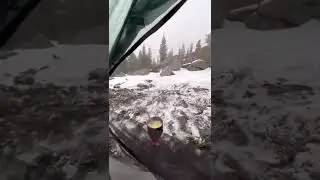 Hot ramen on a cold day!        🍜 ❄️ 😋#camping #outdoors #shorts