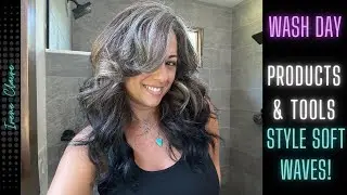 💞 How to Style Soft Waves & Curtain Bangs: Tools, Products, & Grey Hair Care 💞