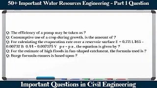 MCQ Questions Water Resources Engineering - Part 1 with Answers