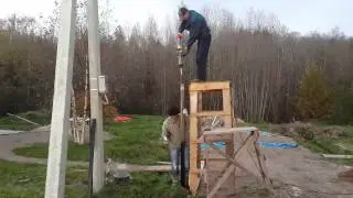 Installing fence posts. How to drive posts in? With an electric sledgehammer in a minute!