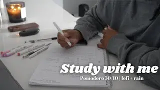 3 Hour Study With Me | Lofi + Rain 🌧 Pomodoro 50/10
