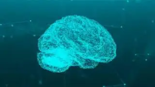 Abstract connection dots with brain. Seamless loop | 4K ULTRA HD