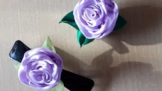 DiY Satin Ribbon Flower Hair Clip