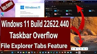 New Windows 11 Build 22622 440 with Taskbar Overflow and File Explorer Tabs Feature