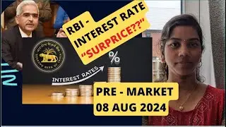 " 200 Pts Gap down & RBI surprise!" Pre-Market Report Analysis, Nifty & Bank Nifty 08 Aug 2024 Range