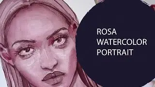 Rosa: A Two-Color Watercolor Portrait