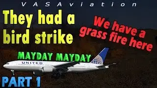 [REAL ATC] United B777 BIRD STRIKE + GRASS FIRE at Denver! | Part 1