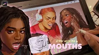♡ cozy draw with me! 🧸💗| MOUTH studies ft my ocs | ASMR˖⁺♡ 𖡼