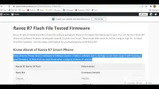 Ravoz R7 Flash File Dead Recover 100% Tested