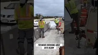 Never ordering Uber Eats again 😂 #funny #uber #ubereats #fail #fyp #construction #subscribe