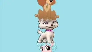 The characters stacked all around