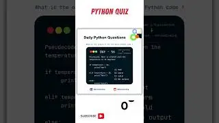 Python Coding Challenge Day - 56 | What is the output of the following Python Code?  