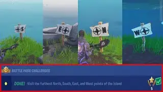 Visit The Furthest North, South, East, And West Points Of The Island - WEEK 2 CHALLENGE FORTNITE