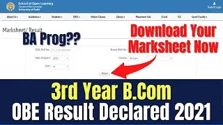 DU SOL | B.Com 3rd Year OBE Result Declared 2021 | BA Programme? | SOL Reporter.