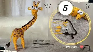 Crochet Giraffe Tutorial Pt.5/6: Making All Details (Ears, Horns, Mane & Tail)
