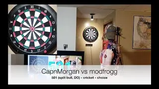 CapnMorgan vs modfrogg on Granboard (501 split bull, DO - cricket - choice)