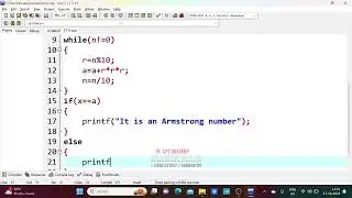 ARMSTRONG NUMBER IN C PROGRAMME