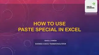 How to use paste special in Excel