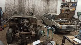 UAZ 469 body repair, front end disassembly, preparation for painting, purchase and disassembly of...