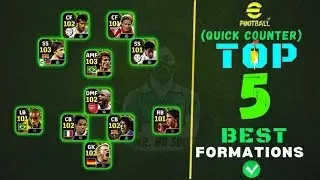 Top 5 Best Formation For Quick Counter In eFootball 2024 Mobile | Best Custom Formation For QC